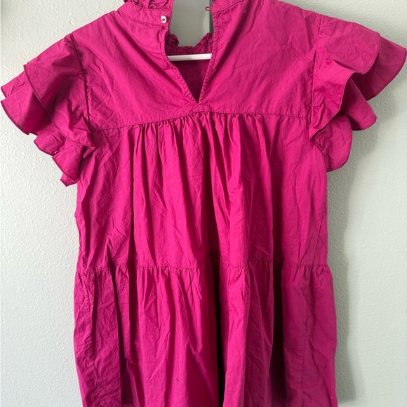 Maeve Hot Pink Ruffle-Trim Dress - Picture 2 of 3